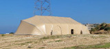 75'W x 138'L Large Area Maintenance Shelter (LAMS), Gable End, Tan