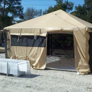 16' x 16' Humanitarian General Purpose Tent System (HGPTS), Tan