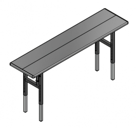 Complete Table Adjustable Solid Top 18x72 V4