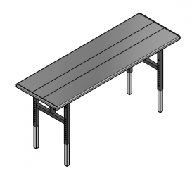 Complete Table Adjustable Solid Top 24x72 V4