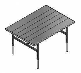 Complete Table Adjustable Solid Top 42x60 V4