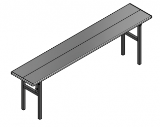 Complete Table Non Adjustable Solid Top 18x96 V4