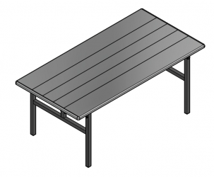 Complete Table Non Adjustable Solid Top 36x72 V4