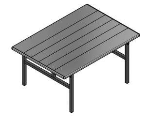 Complete Table Non Adjustable Solid Top 42x60 V4