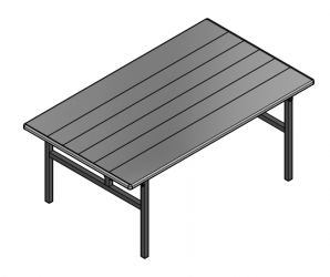 Complete Table Non Adjustable Solid Top 42x72 V4