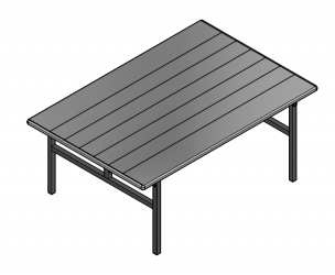 Complete Table Non Adjustable Solid Top 48x72 V4